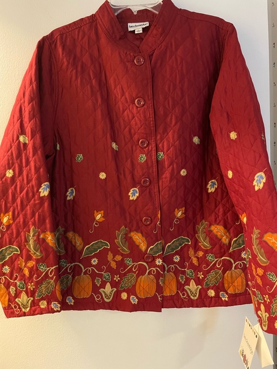 breckenridge Jackets & Blazers - breckenridge Burgundy Pumpkin Patch Quilted Button-Front Jacket